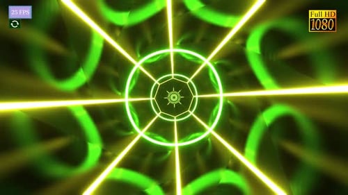 Glowing Geometric Tunnel Flythrough Loop