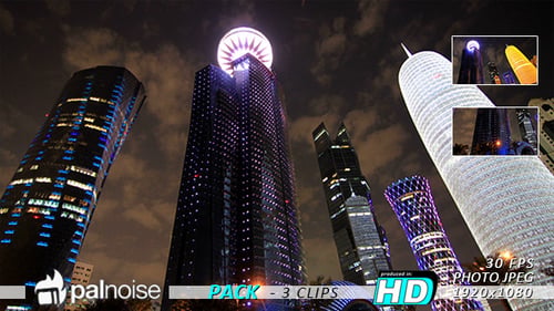 Buildings LED, Doha Qatar (3-Pack)