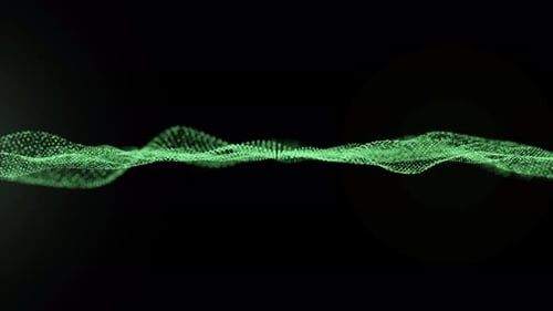 Abstract Green Wave Particles Seamless Loop