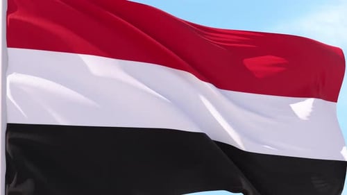 Realistic Waving Yemen Flag Animation