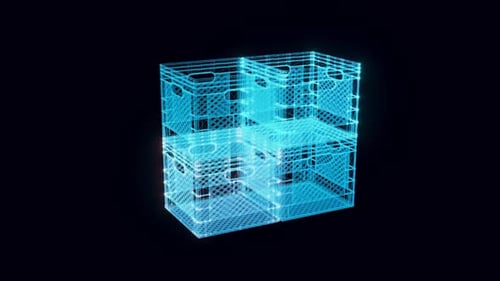 Plastic Box Hologram Rotating Hd