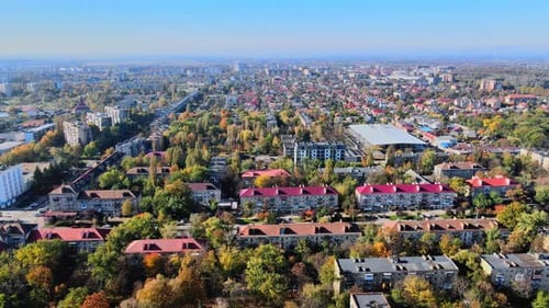 Panorama View From Old City Uzhgorod of Roof Historic in Transcarpathia Sunny Day