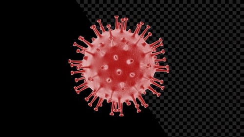 3D Red Virus Cell Rotating Medical Animation