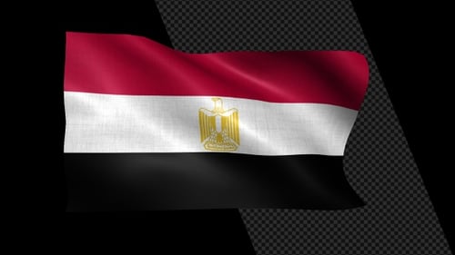 Waving Egyptian Flag Seamless Loop Animation