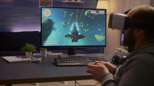 Pro Gamer Winning Space Shooter Video Games