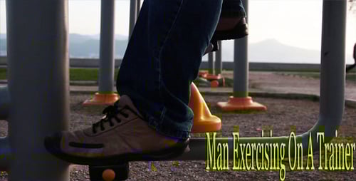 Man Exercising Outdoors on Stationary Bike