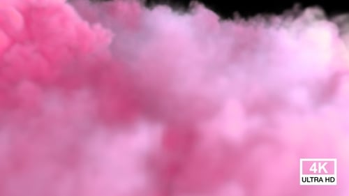 Pink Color Smoke Streaming And Spreading On The Floor V5
