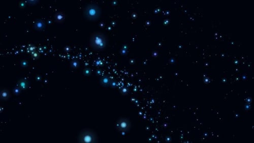 Abstract Glowing Blue Particles Motion Background Loop