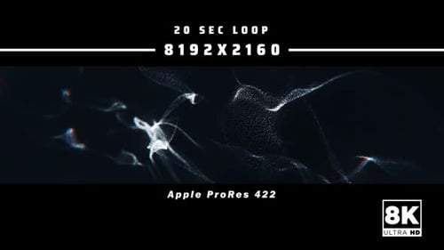 Abstrakte weiße Partikel 8K