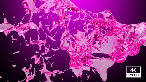 Abstract Pink Liquid Splash Fluid Transition Element