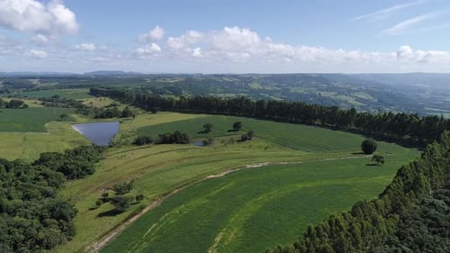Rural landscape aerial view. Nature scenery