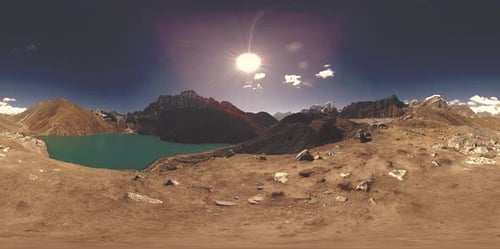 VR Timelapse Gokyo Ri Mountain Lake in der Wintersaison
