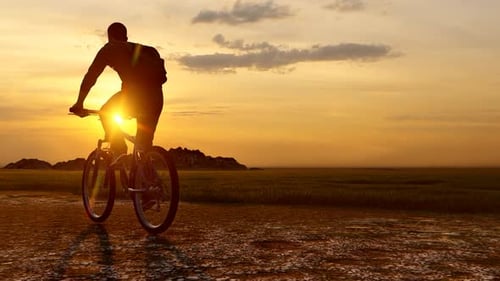 Sonnenuntergang mit dem Fahrrad