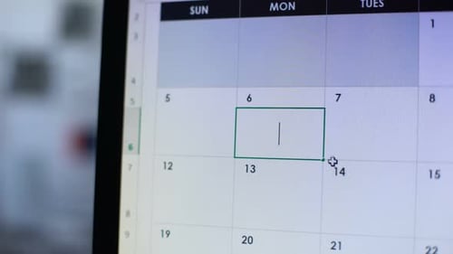 Woman Scheduling Period in Online Diary on Computer, Pregnancy Planning, Cycle