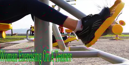 Legs Using Outdoor Fitness Stepper Machine