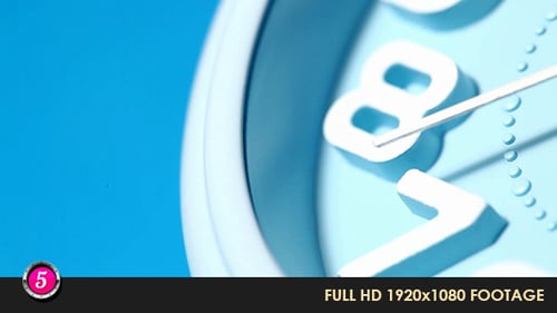 Extreme Close Up of Light Blue Clock Face