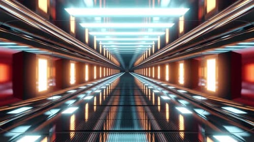Gangway of a futuristic science fiction building