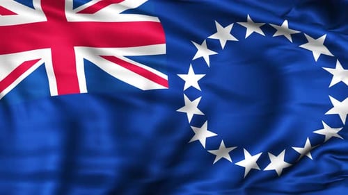 Animated Waving Cook Islands National Flag