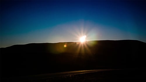 Sunset Behind the Mountain