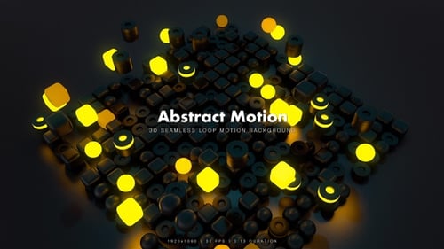Geometric Shapes Bouncing and Glowing Abstract Animation