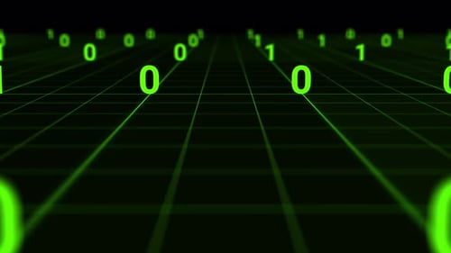Binary code data and green digital