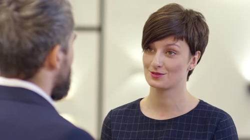 Beautiful Female CEO Talking to Employee