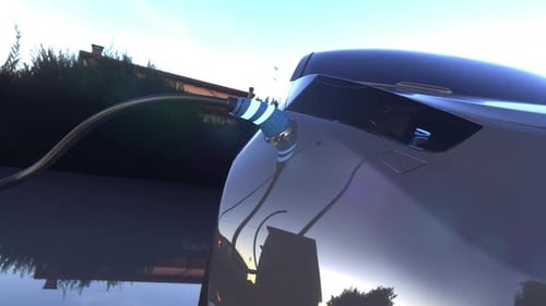 Modern Electric Car Charging Animation