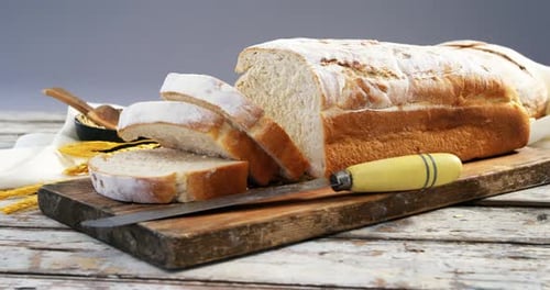 Artisanal Bread Loaf on a Rustic Table