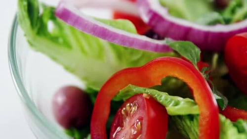 Fresh Salad with Colorful Vegetables Close Up