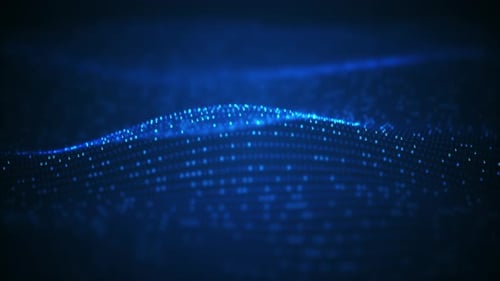 Blue Digital Wave of Binary Code Animated Background