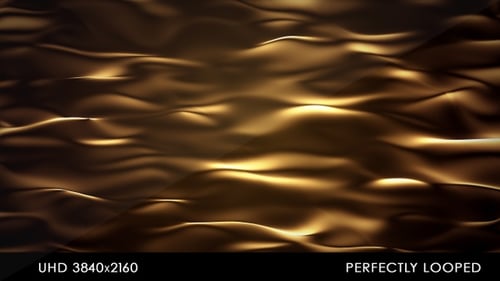Abstract Golden Fluid Waves Seamless Loop Background