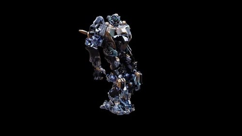 Futuristic Metallic Robot Animation with Various Actions