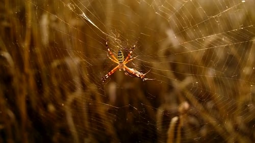 Spider on a Web in the Field