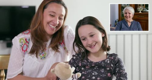 Family Video Chatting with Grandmother