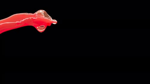 Dynamic Red Fluid Stream with Alpha Channel