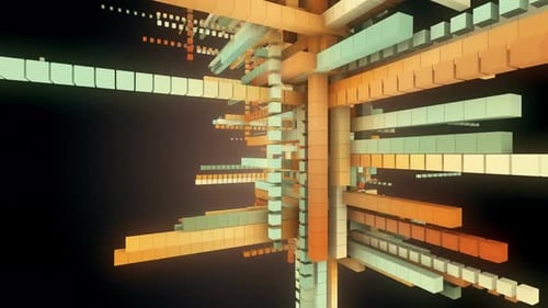 Abstrakte 3D-Würfel fließen nahtlos