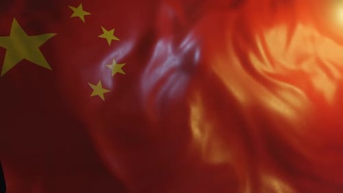 Realistic Waving Flag of China Loopable Animation