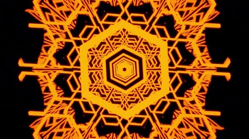 Vj Loop Of Golden And Orange Hexagon Mandala Abstract Background 4K