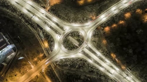 Roundabout Traffic From Above