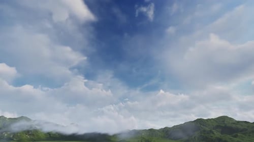 Dynamic Time Lapse of Moving Clouds Over Mountain Landscape