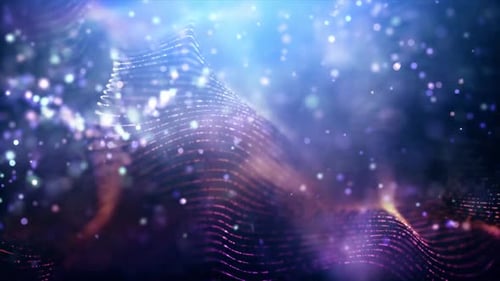 Glowing Particle Waves Abstract Background