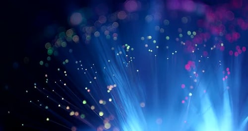 Colorful Fiber Optics Glowing in the Dark