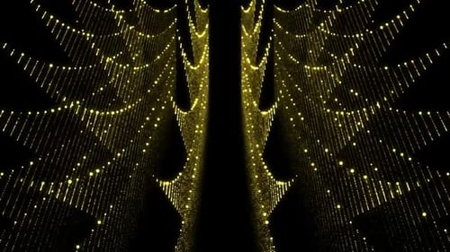 Flowing Golden Particle Waves Elegant Background