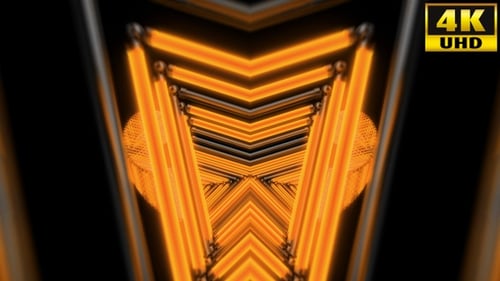 Abstract Neon Geometric Tunnel Seamless Loop