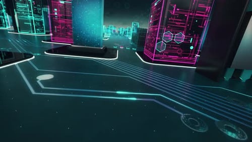 Futuristic Digital City Circuit Board Technology Metaverse News Reveal