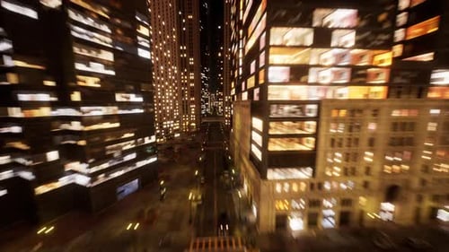 Hermosa vista Zumbido de Hyperlapse de la ciudad urbana moderna