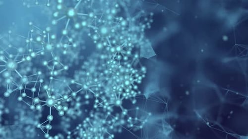 Animated Abstract Science Technology Molecular Network Background