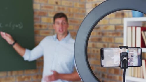 Man Teaching Math Lesson Online