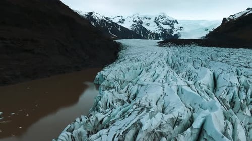 Aerial Panoramic View of the Skaftafell Glacier Vatnajokull National Park
