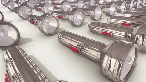 A Lot Of Flashlights In A Row 4k